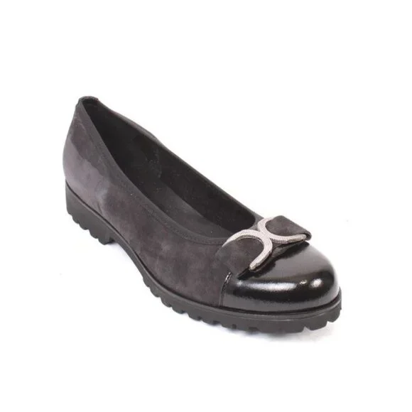 Vernissage 23321 Black Suede Leather Comfort Shoes Pumps - Picture 1 of 8